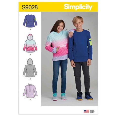 S9028 Girls' & Boys' Knot Tops with Hoodie