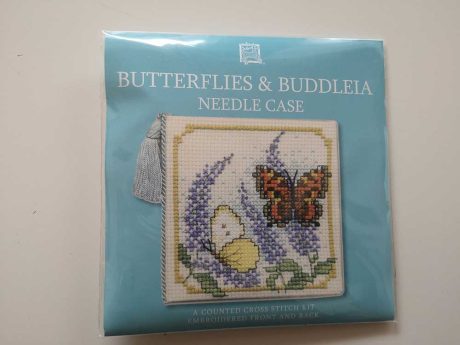 "Butterflies & Buddleia" needlecase cross-stitch embroidery kit