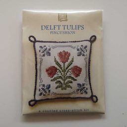 "Delft Tulip" pin cushion cross-stitch embroidery kit