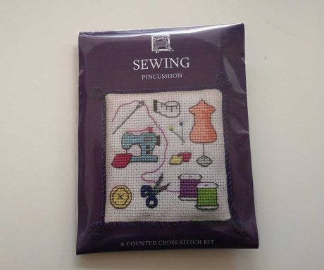 "Sewing" pin cushion cross-stitch embroidery kit