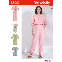 S8907 Misses' Jumpsuit, Romper, Dresses, and Belt