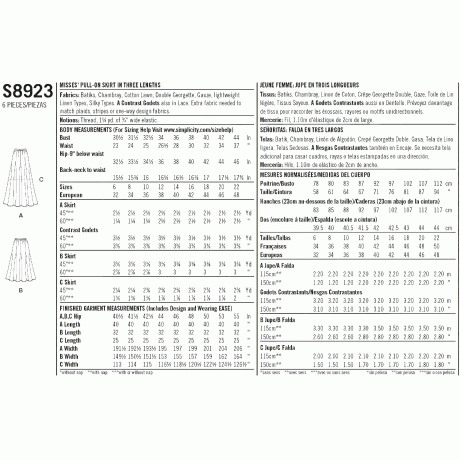 S8923 Misses' Pull-On Skirts