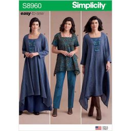 S8960 Misses' Dress Or Tunic, Skirt and Pant