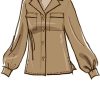 M8067 Misses' Button-Front Tops with Collar and Sleeve Options