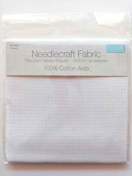 Aida Needlecraft Fabric: 30 x 45cm, white (14 count)