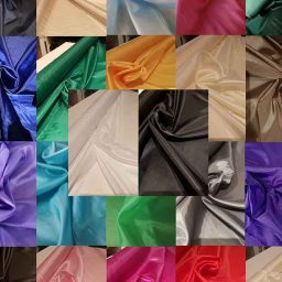 100% polyester Habutai lining (22 colours)