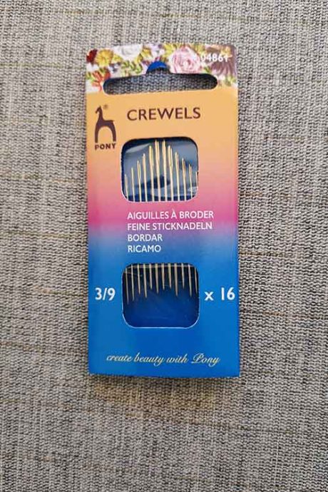 Pony brand crewel/embroidery needles (sizes 3-9)