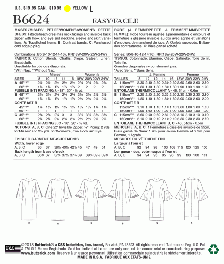 B6624 Misses'/Misses' Petite, Women's/Women's Petite Dress - Image 3