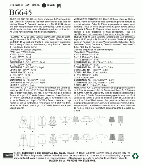 B6645 Clothes For 18" Doll - Image 2