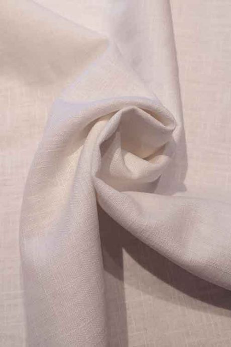 Plain washed linen,  white