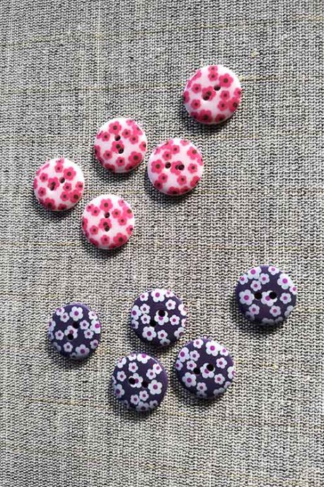 Printed flower buttons (18mm)