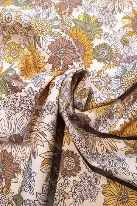 Cotton floral print (yellow/ochre)