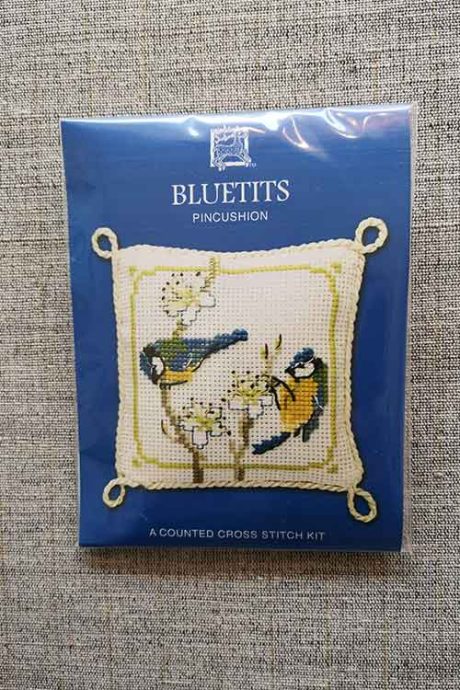 "Blue Tits" Pin Cushion Cross Stitch Embroidery Kit