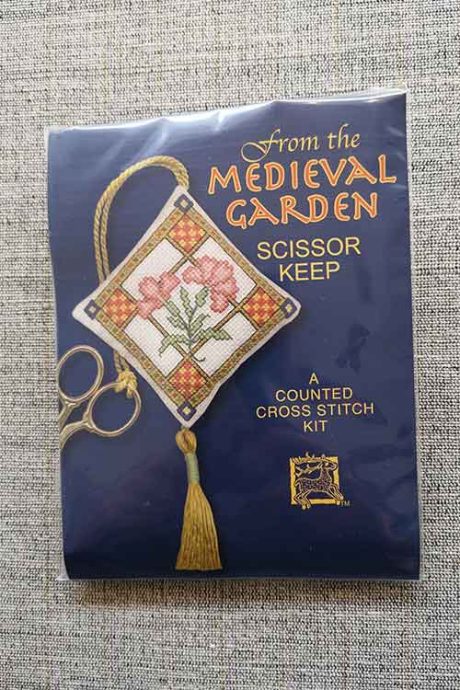 "Medieval Garden" Scissor Keep Cross Stitch Embroidery Kit