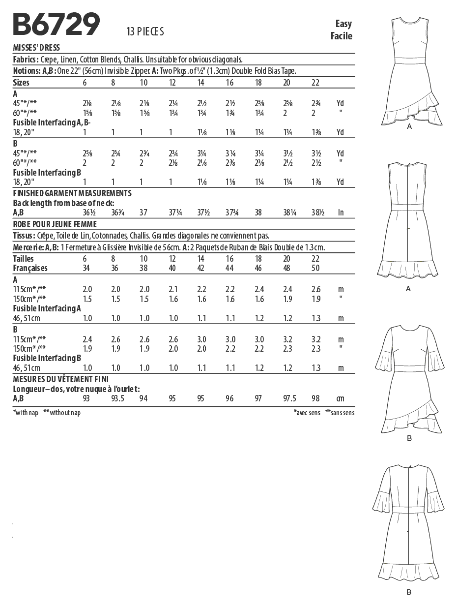 B6729 Misses' Dresses - Sew Irish