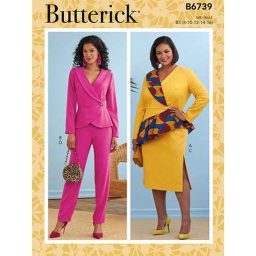 B6739 Misses' Jacket, Dress, Top, Skirt & Pants