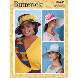 B6741 Misses' Hats With Ribbon, Flowers & Bow