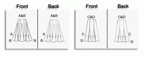 B6743 Misses'/Misses' Petite Gored Skirts