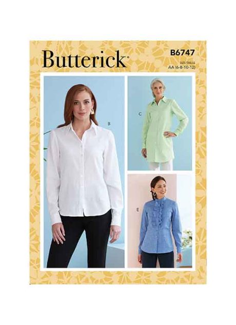 B6747 Misses' Button-Down Collared Shirts