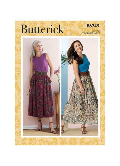 B6749 Misses' Gathered-Waist Skirts