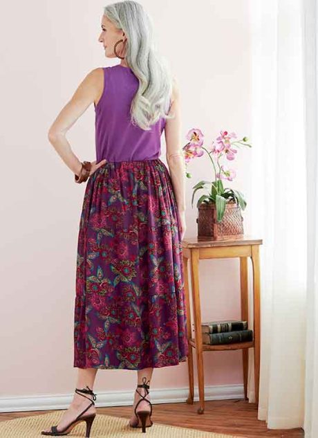 B6749 Misses' Gathered-Waist Skirts