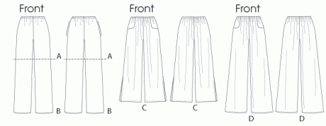 B6750 Misses' Elastic-Waist Shorts and Pants