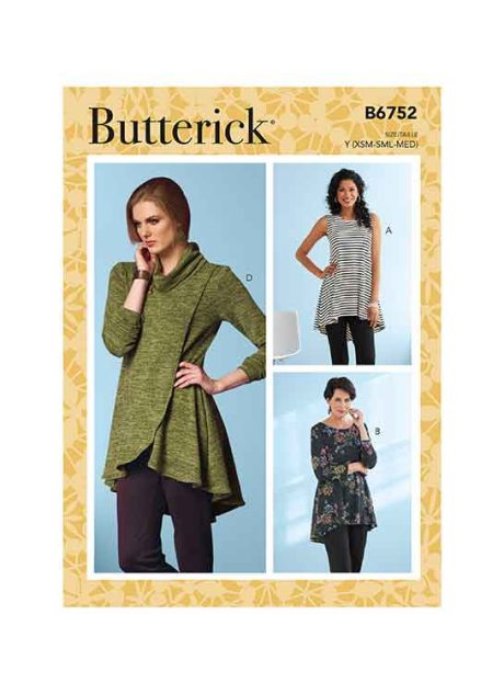 B6752 Misses' Fit and Flare Knit Tunics