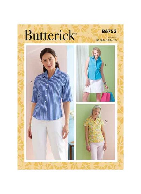 B6753 Misses'/Misses' Petite Button-Down Shirts