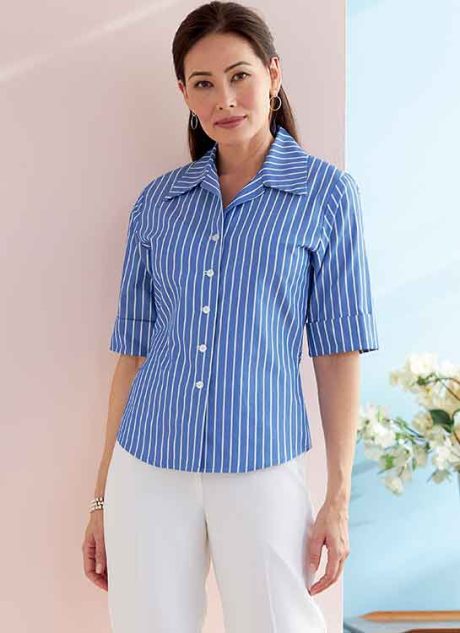 B6753 Misses'/Misses' Petite Button-Down Shirts