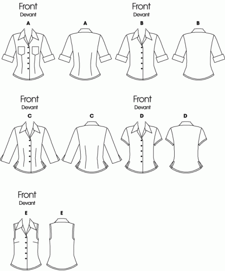 B6753 Misses'/Misses' Petite Button-Down Shirts