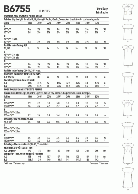 B6755 Misses' Asymmetrical-Detail Tunics