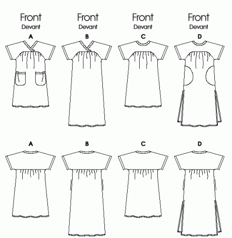 B6755 Misses' Asymmetrical-Detail Tunics