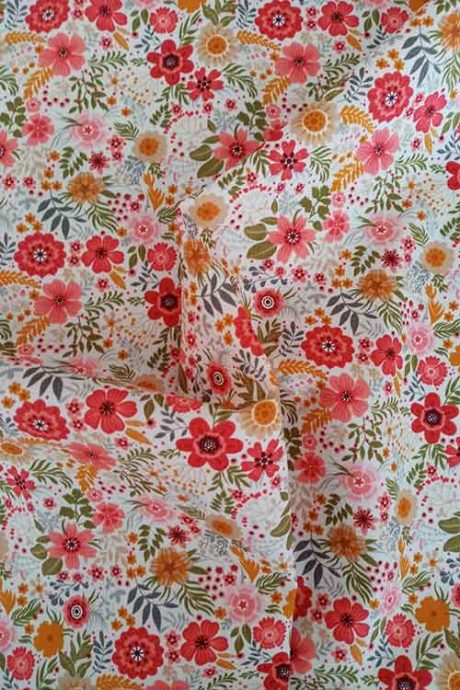 Rose & Hubble 100% cotton poplin "Floral Burst" (ivory)