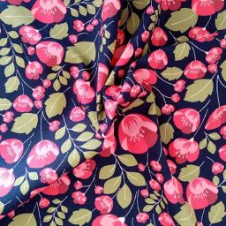 Rose & Hubble 100% cotton poplin "Plum" (red/navy)