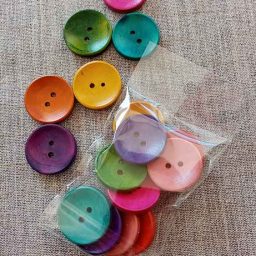Decorative wooden craft buttons 30mm (mixed bag of 10)