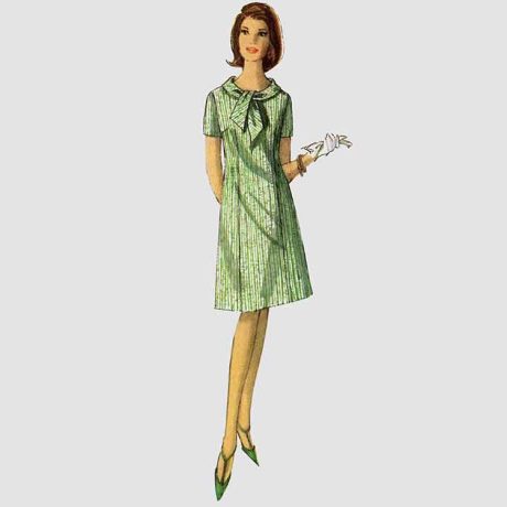 S9104 Misses' Vintage Dresses With Sleeve & Neckline Variation