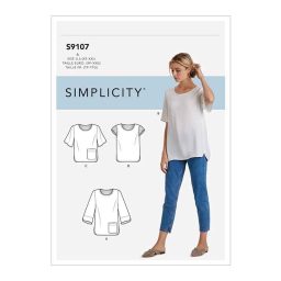 S9107 Misses' Tops With Sleeve & Length Variation