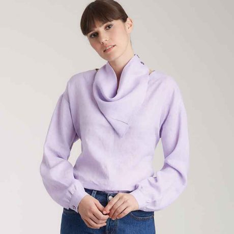 S9108 Misses' Tops With Sleeve Variation & Neck Scarf