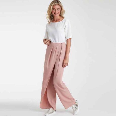 S9111 Misses' Faux Wrap Pants, Skirt & Shorts