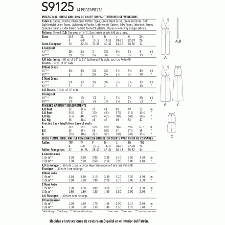 S9125 Misses' Dresses & Jumpsuits