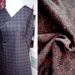 Viscose mix print jersey (burgundy/grey)