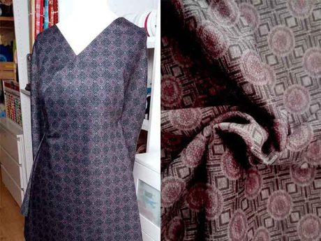 Viscose mix print jersey (burgundy/grey)