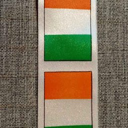 Irish tricolor flag satin ribbon (35mm)