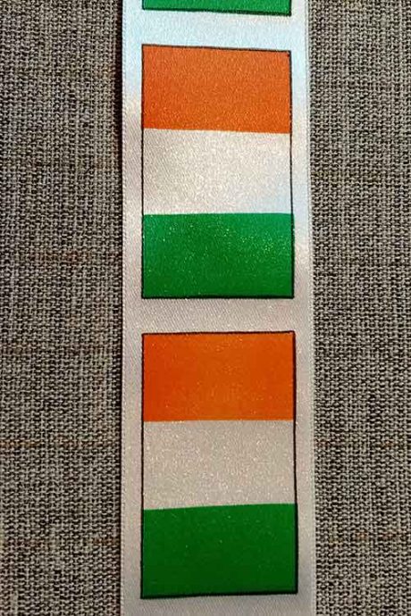 Irish tricolor flag satin ribbon (35mm)