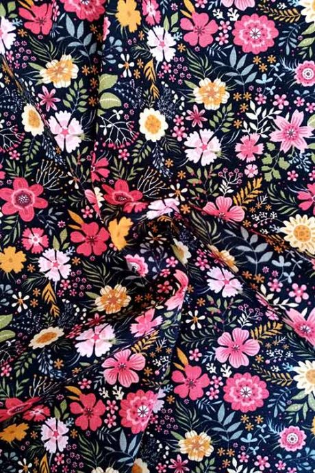 Rose & Hubble 100% cotton poplin "Floral Burst" (black)
