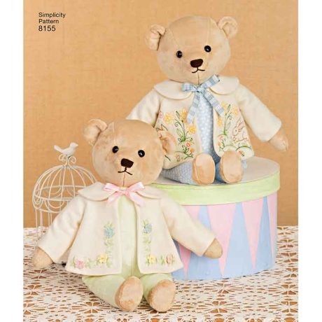 Simplicity Pattern 8155 Stuffed Bears with Clothes