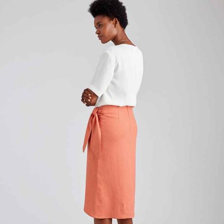 S9048 Misses' Sarong Skirt With Pleats/Gather