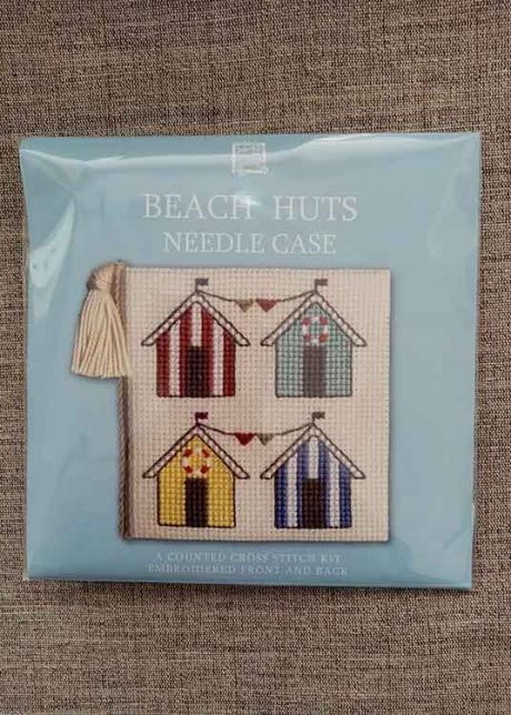 "Beach Huts" needle case cross-stitch embroidery kit