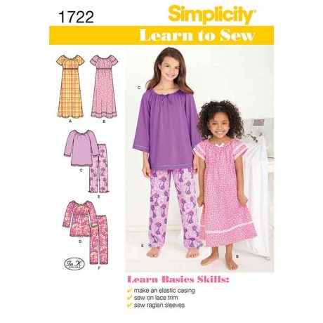 S1722 Learn to Sew Child's and Girl's Loungewear