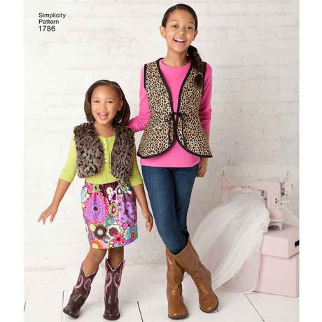 S1786 Learn to Sew Child's & Girls'  Vests and Skirt